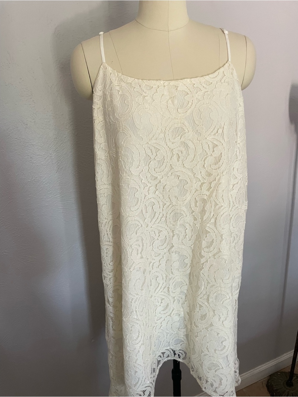 BCBGeneration White Lace Slip Dress